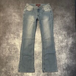 Y2K Low Rise Bootcut Flare Jeans Women's‎ Size 7 Blue Wash Sizzle